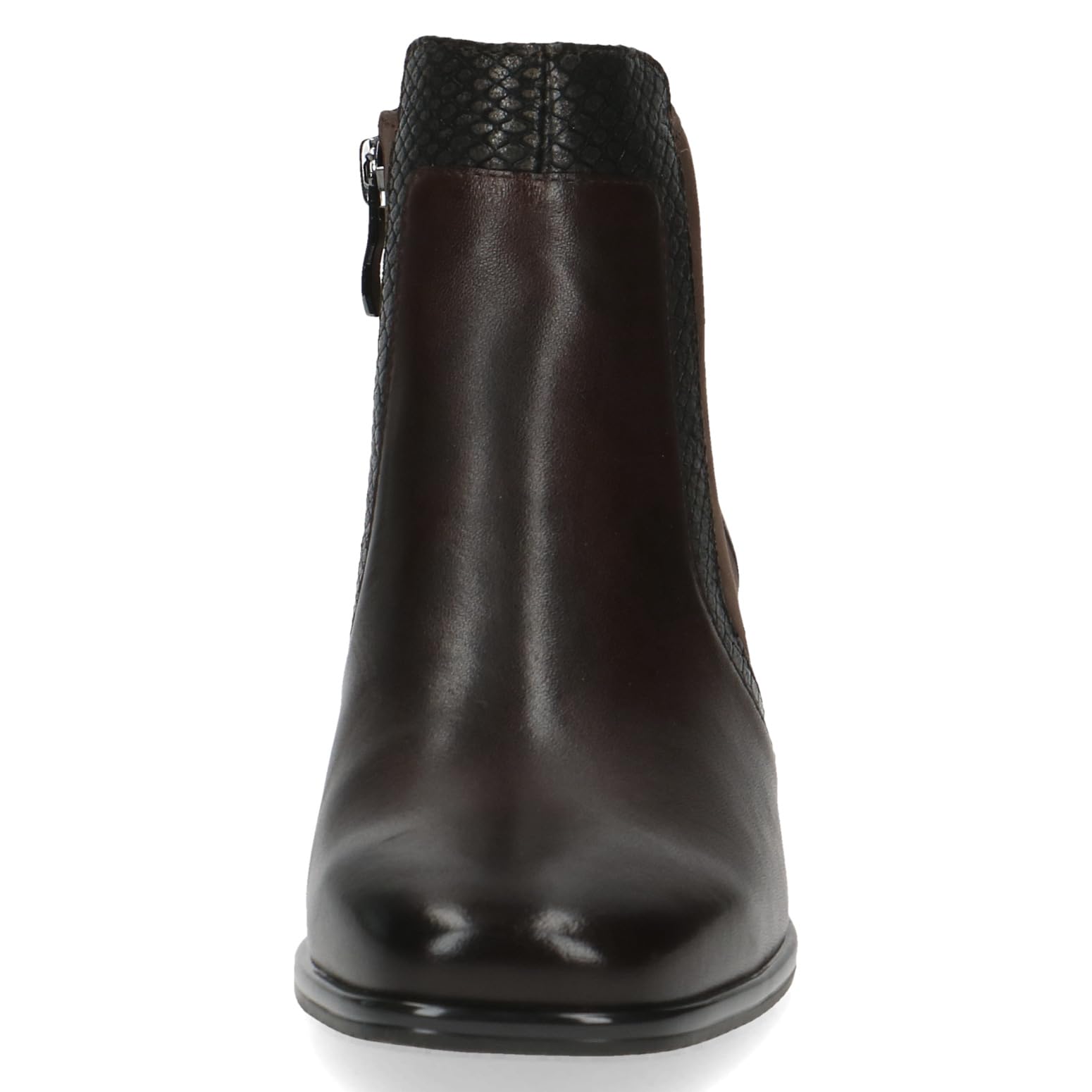 CAPRICE Damen Stiefeletten mit Absatz aus Leder Kleiner Absatz Weite G, Braun (Dk Brown Comb), 37 EU – Ansicht 2