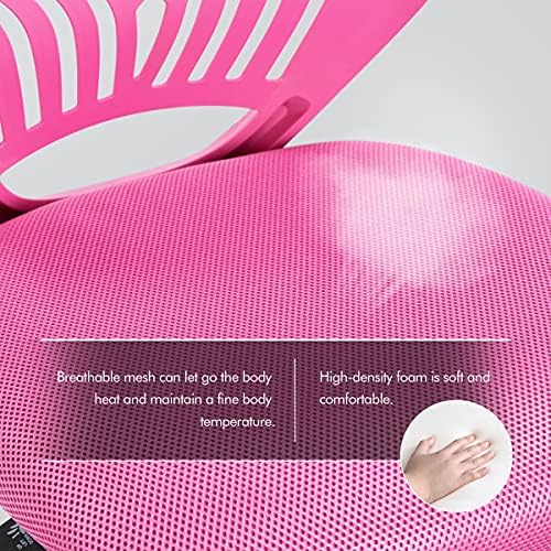 Yaheetech Office Chair Armless Desk Chair Computer Chair Swivel Study Chair Comfy Task Chair with Rolling Wheels for Home Office Work Students Study Rose Red