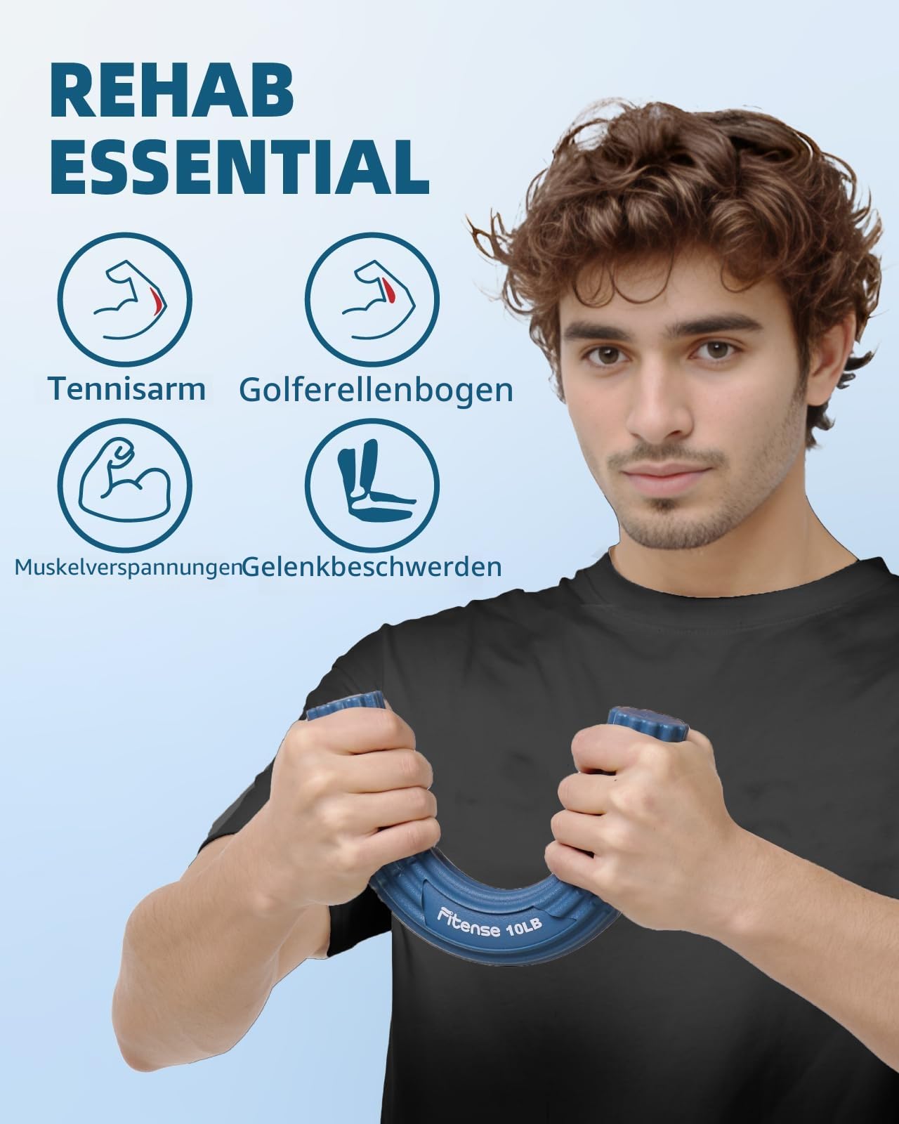 Fitense Flex Therapie Bar Kit, FlexBar Handtrainer, Widerstand Bar, Tennisarm Therapie Bar, Twist Hand Exerciser Bars für Relief Tennisarm, Golfer Ellenbogen & Tendinitis, Verbesserung der Griffstärke
