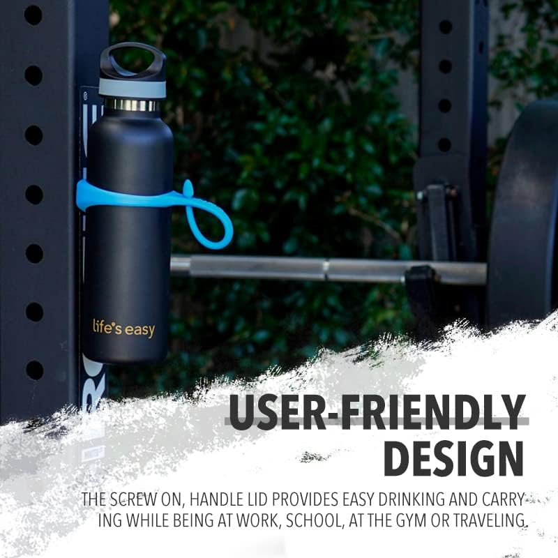 Miniatura 4 de LIFE'S EASY Botella de agua deportiva aislada con tapa. Frasco térmico de doble pared de acero inoxidable al vacío para bebidas frías y calientes,