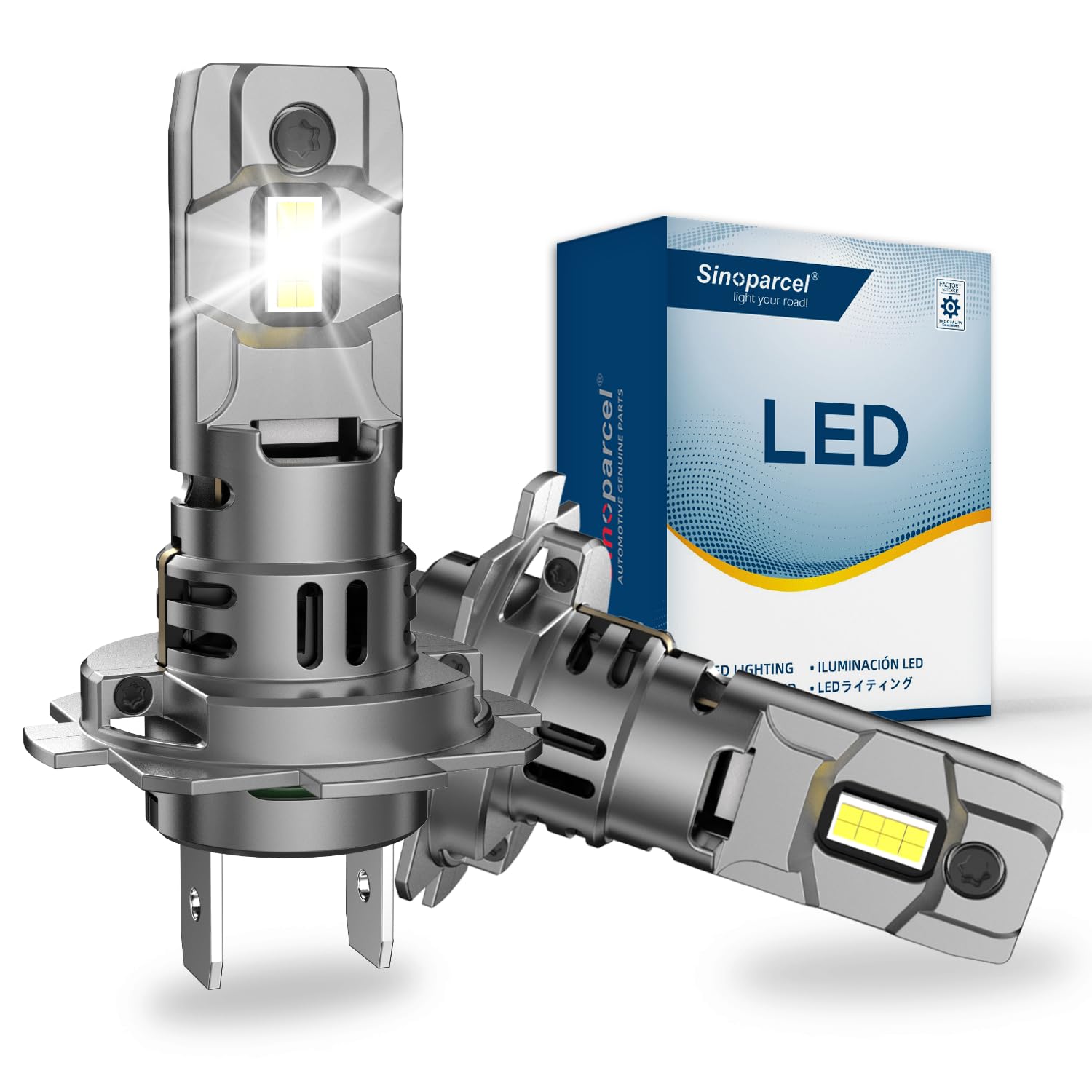 Sinoparcel Neuve H7 LED Ampoule de Phare, Lampe Ventilée Anti-erreur Homologuée au Remplacer H7 Halogène pour Feux de Croisement/Route et Antibrouillard Voiture, 12V 35W Blanche 6500K, Lot de 2