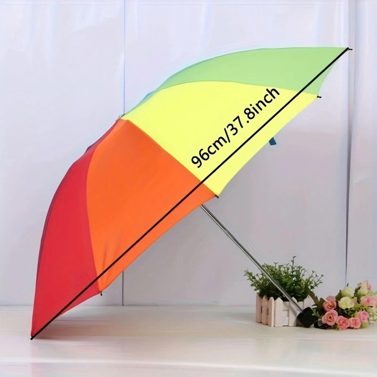 Parasol przenośny potrójny parasol z krótkim uchwytem, składana konstrukcja zapewnia bezproblemowy styl, losowy kolor