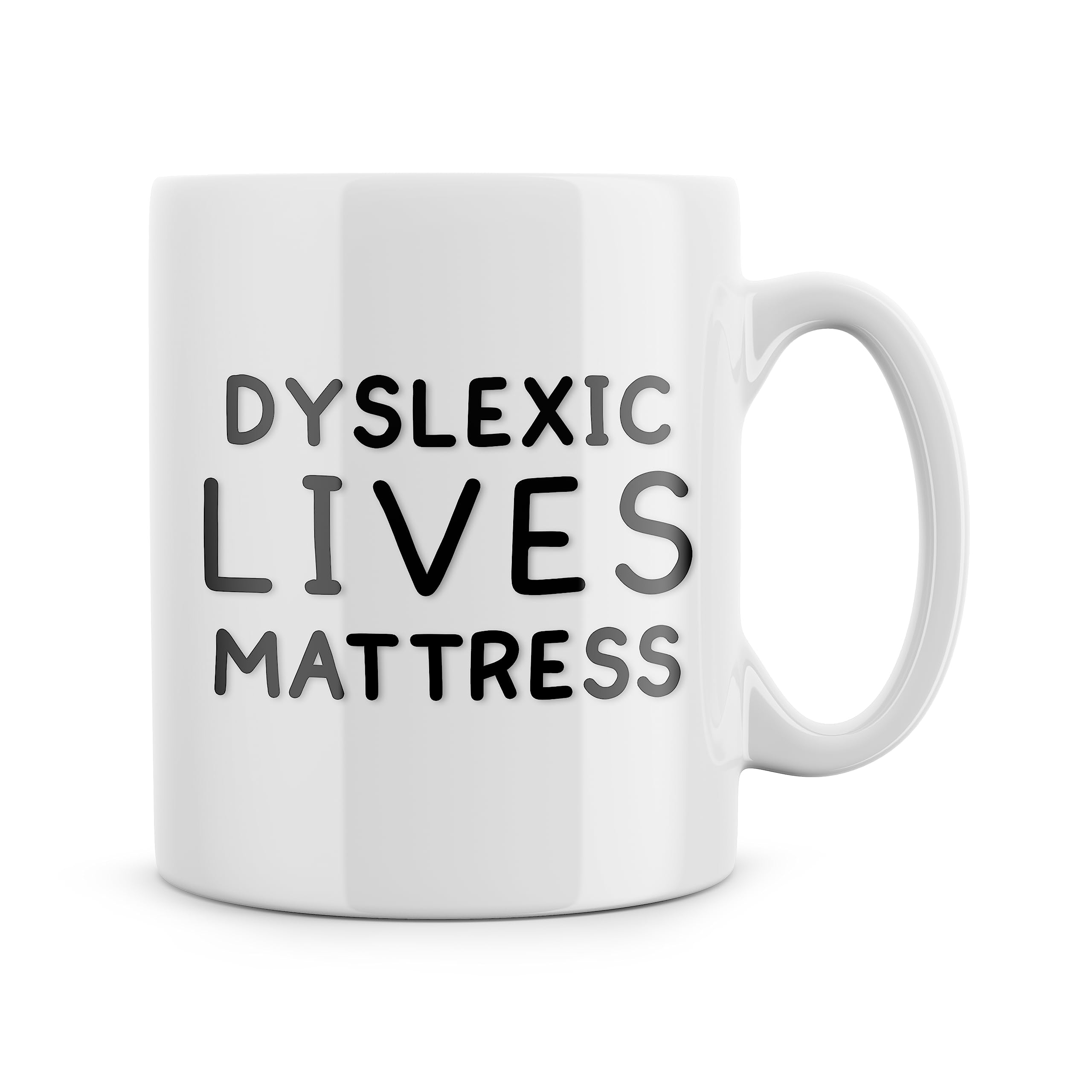 Rib ticklerz - Funny Mugs Dyslexic Lives Mattress Funny Humour Novelty Coffee Tea Mug Birthday Christmas Secret Santa Gifts Office Work Friendship Present - MG246