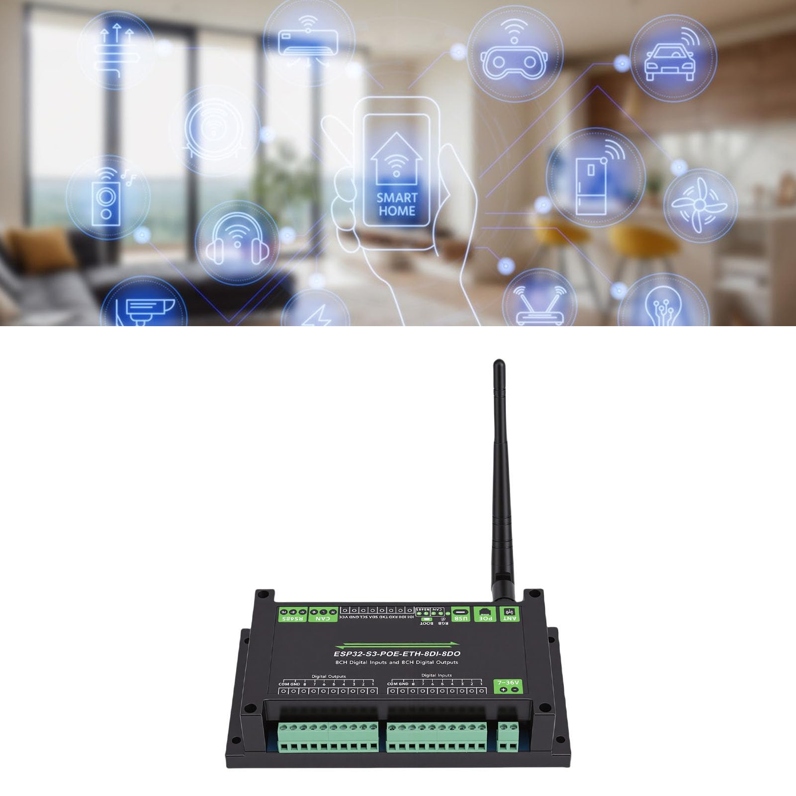Obsługa Przemysłowej Płyty Sterującej S3, 8-kanałowe Wyjście Cyfrowe, WiFi Bluetooth 2,4 GHz, Wiele Obwodów Zabezpieczających izolację, moduł Płytki Rozwojowej