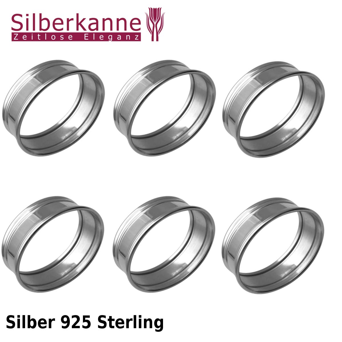 Ronde de Serviette Ovale en Argent Sterling 925 pour Serviettes en Tissu de qualité supérieure 5,5 cm
