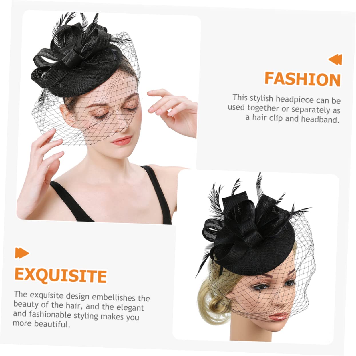 FRCOLOR 5pezzi Fascinator Elegante con Velo Rete per Cerimonie e Feste Cappello da Tea Party e Accessorio da Banchetto per Donne Stile Versatile e Comodo per Occasioni Speciali