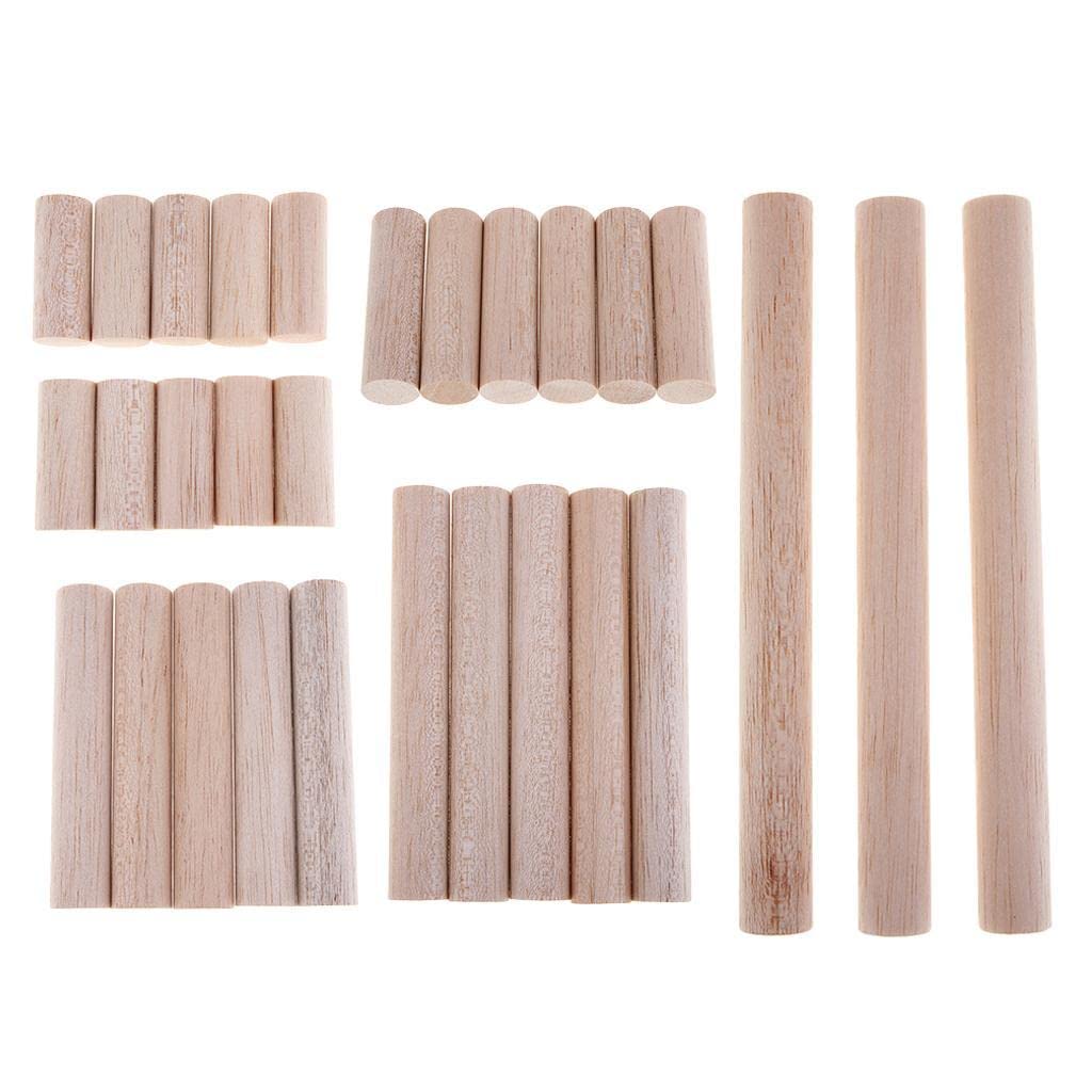 sharprepublic Unpainted Wood Dowel Rods 20mm Diameter Craft Sticks Unfinished Natural Wood - 6 Pieces 70mm - Image 4