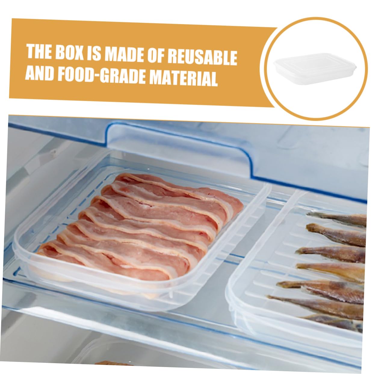 DECHOUS 8 Pz Più Croccante Contenitore Per La Carne Del Pranzo Supporto Per La Pancetta Porta Formaggi Organizzatore Del Custode Di Pancetta Scatole Frigorifere Plastica