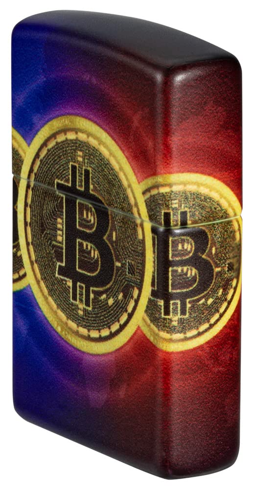 Zippo Briquet Tempête - Modèle Bitcoin - 540 Color Impression en Multicolore - Rechargeable - Réutilisable - Design Coupe-Vent - Coffret Cadeau - Fabriqué aux États-Unis