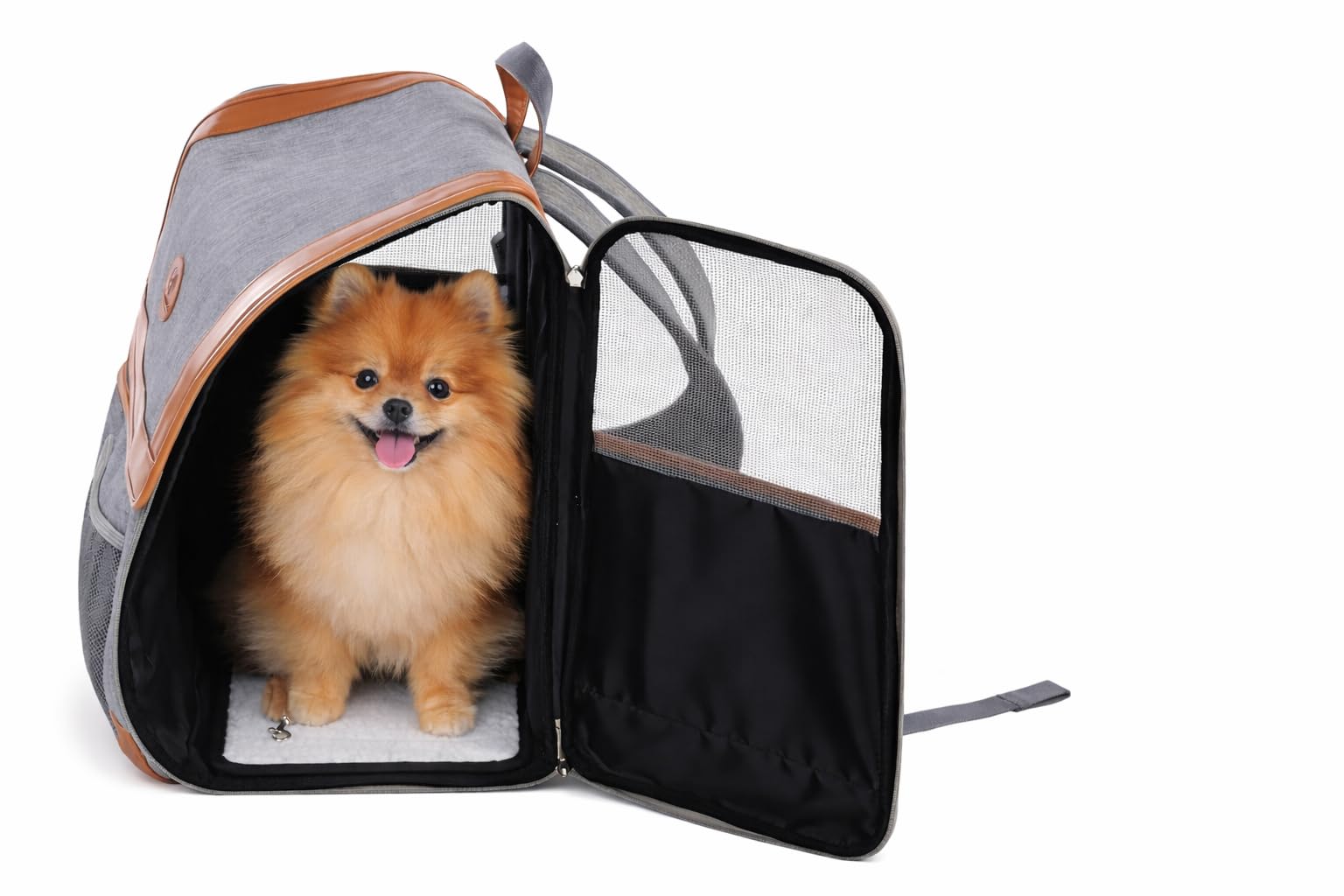 Flamingo Sac à Dos pour Animaux Tanana Gris - 35x25x42cm - Confortable, Ventilé et Sécurisé - Idéal pour Chiens et Chats de Petite Taille