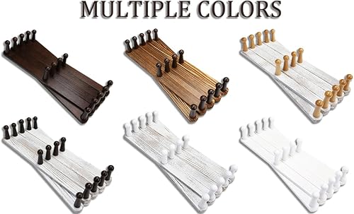 Miniatura 5 de AITUFIY Perchero expandible de madera de acordeón montado en la pared retro para sombreros de madera con 14 ganchos para colgar chaqueta, taza de