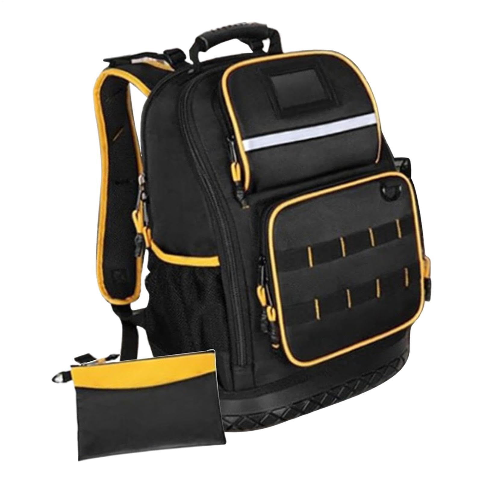 Mochila De Herramientas Para Trabajo Pesado Organizador Con Base Dura | Organizador de Herramientas Para Sitio De Construcción Trabajo De Reparación Proyecto Doméstico Camping Taller