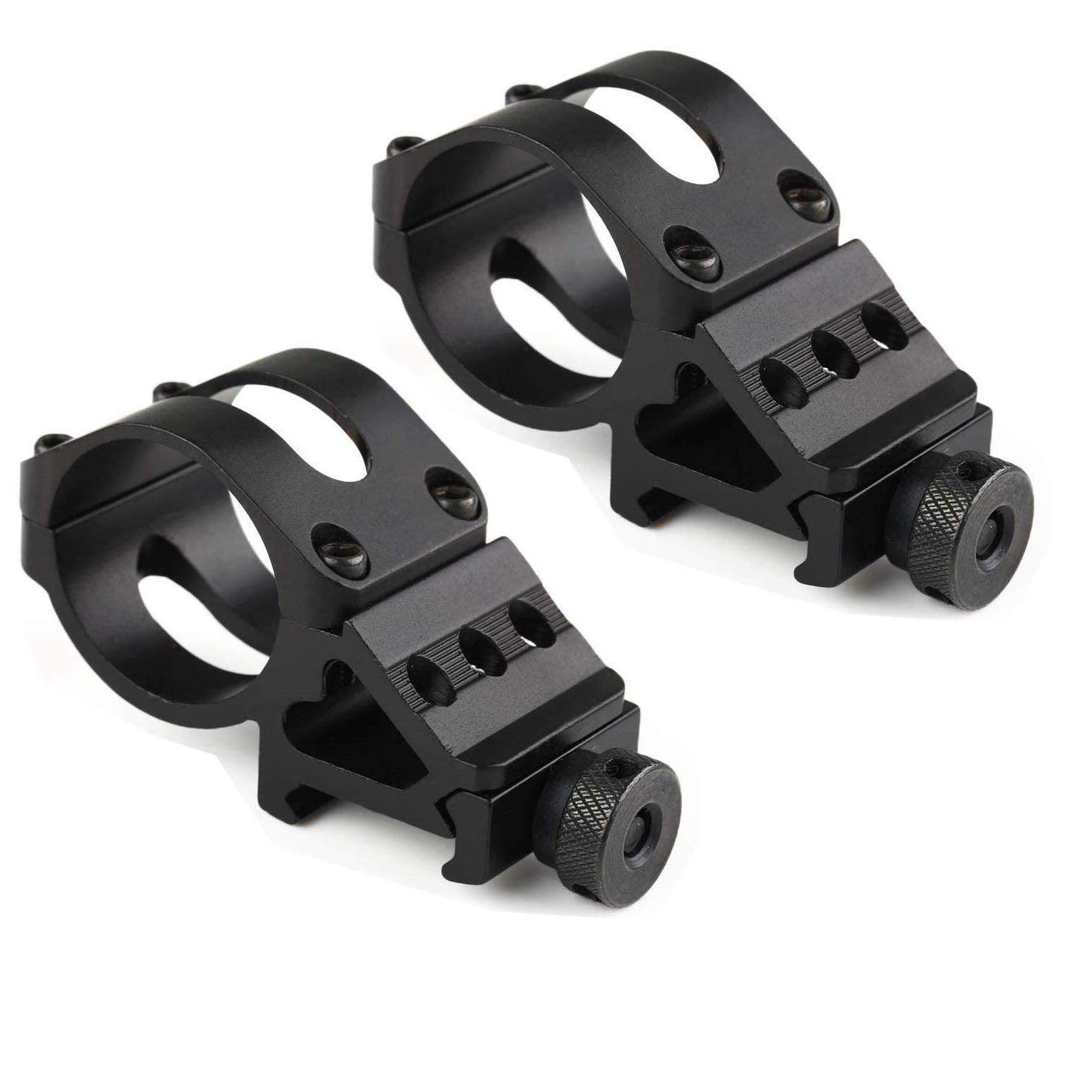 2 Pack Tactical 1" Offset Picatinny Rail Mount for Flashlights Rail Offset Flashlight Laser, for Tactical Hunting Flashlight Torch Scope Picatinny Rail Offset 20mm Rail Mounts -Black