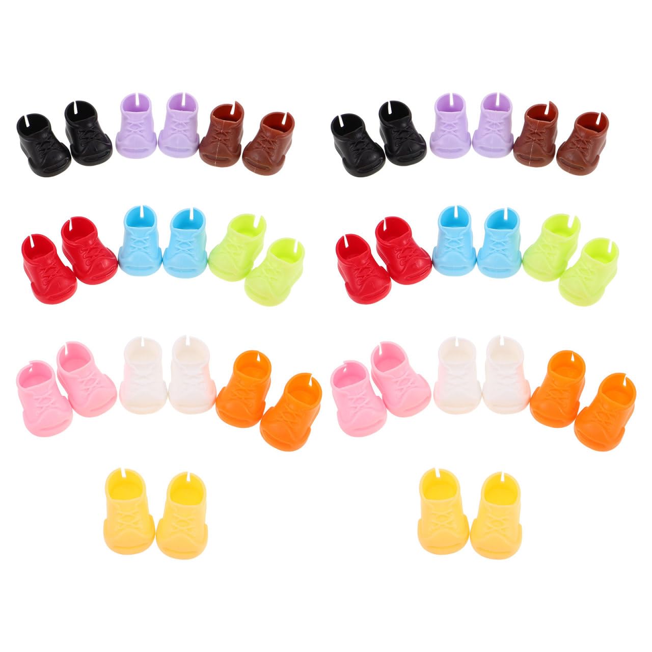 ibasenice 40 Pairs Mini Shoes for 17cm Dolls Plastic Flat Doll Shoes Accessories Unique Design and Eye-catching Style and Collector Display