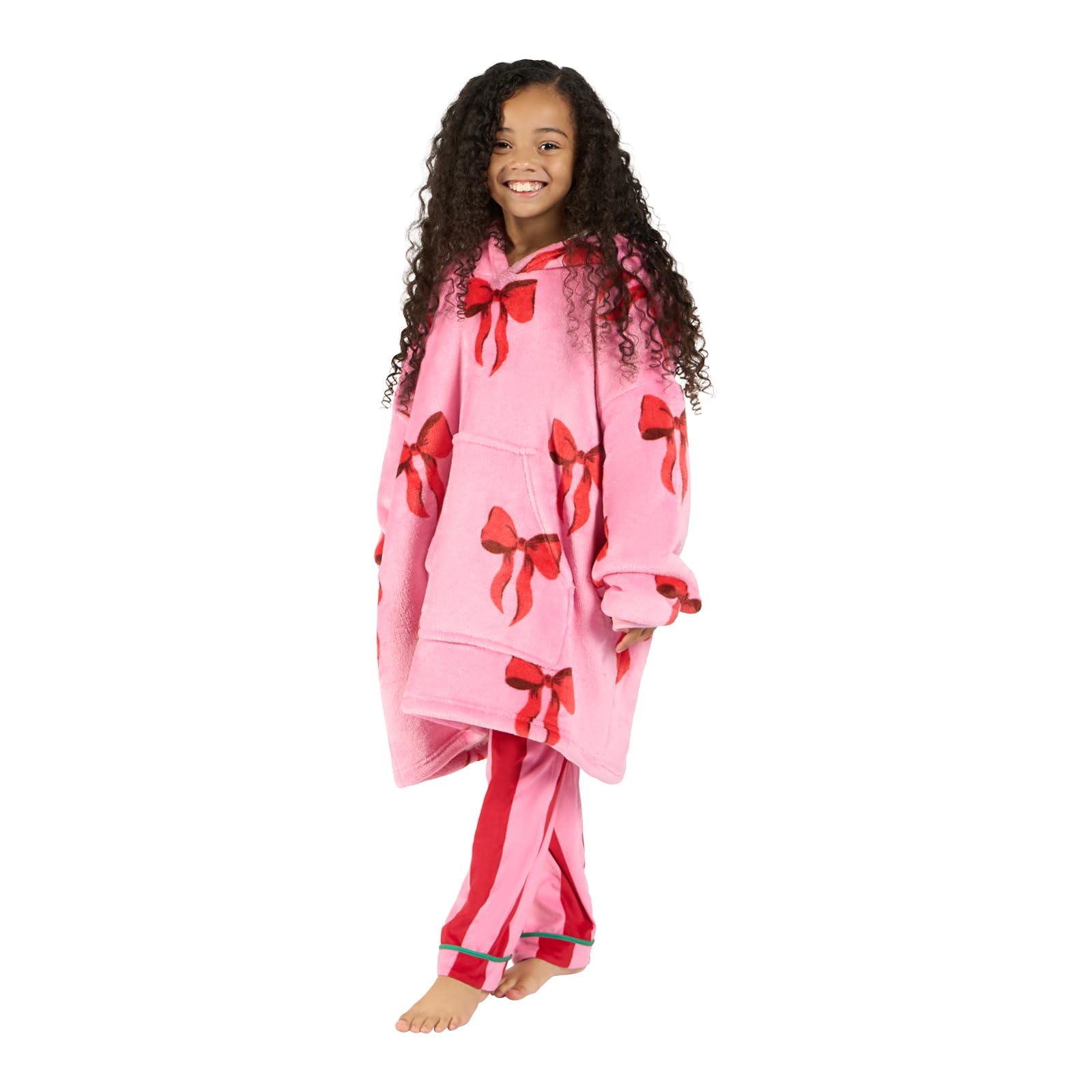 OHS Kids Hoodie Blanket One Size Multicolor Fleece