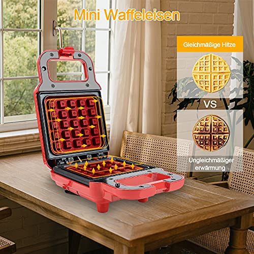 Waffeleisen für klassische Waffeln, IVEOPPE Mini Waffeleisen mit Antihaftbeschichtung, Waffle Maker für Haushalts… – Bild 3