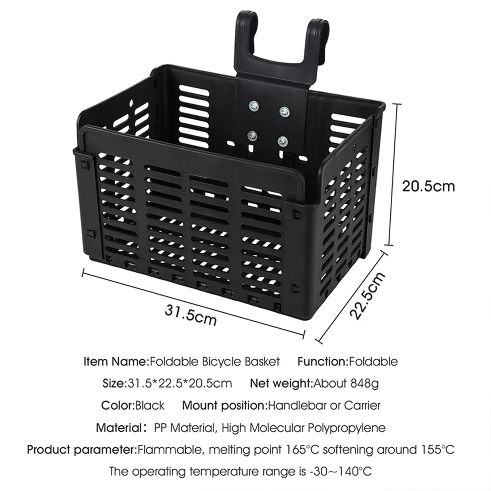 Składany kosz rowerowy, wielofunkcyjna torba na kierownicę z przodu i tylna sakwa na akcesoria rowerowe, lekka, łatwa w instalacji do rowerów szosowych