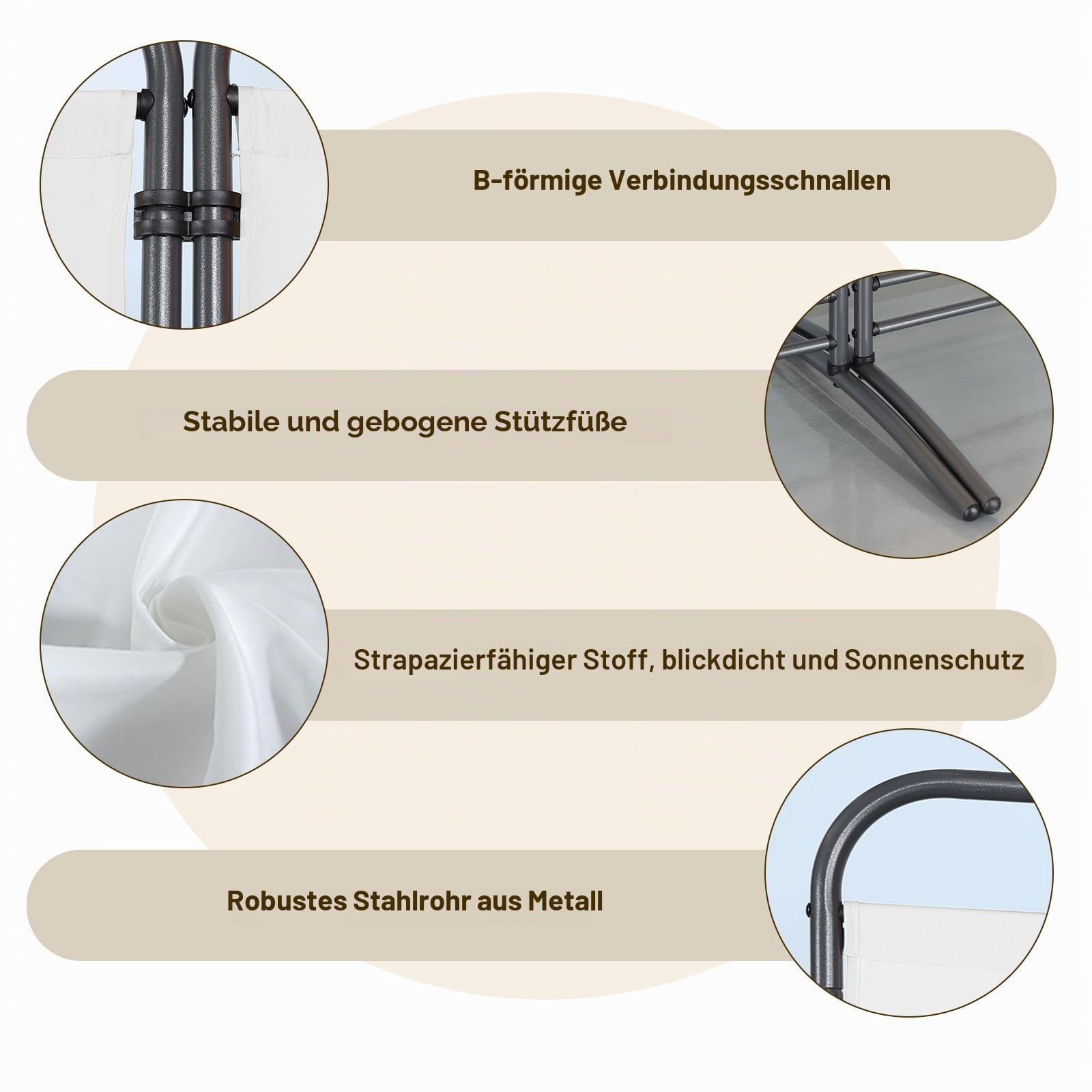 Angel Living Paravent Raumteiler Freistehend Sichtschutzwand Raumteiler Stellwand Trennwand Sichtschutz für Büros Balkon Schlafzimmer Außengarten (Weiß, 1 Teilig)