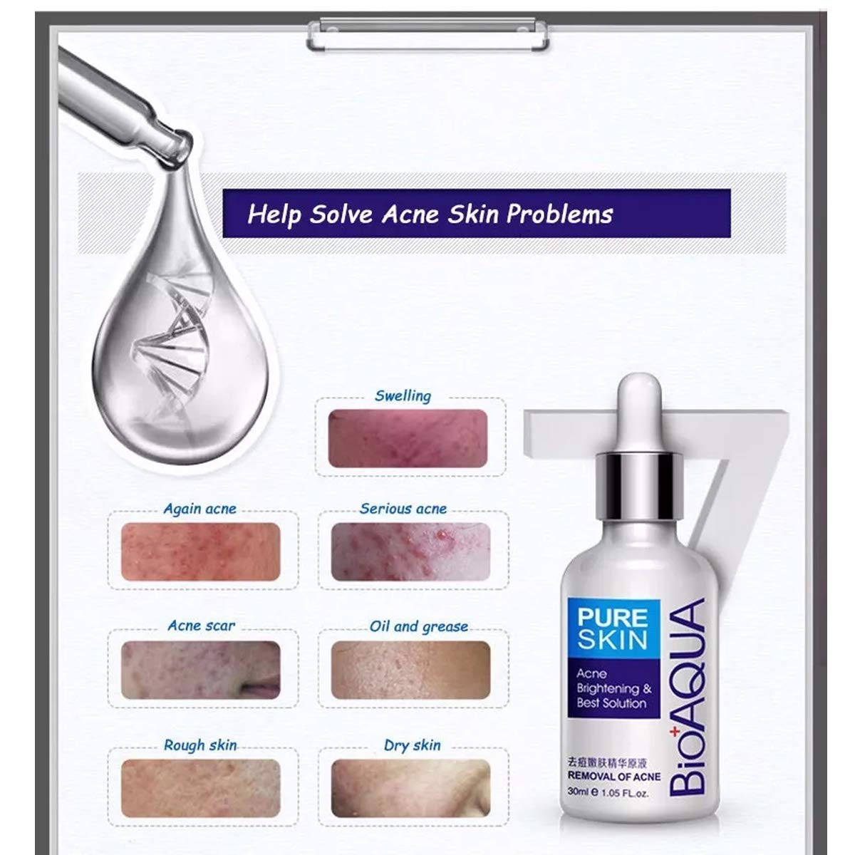 Bioaqua Pure Skin Serum Removes Acne And Pimples Regenerates : Buy Online  at Best Price in KSA - Souq is now Amazon.sa: Beauty