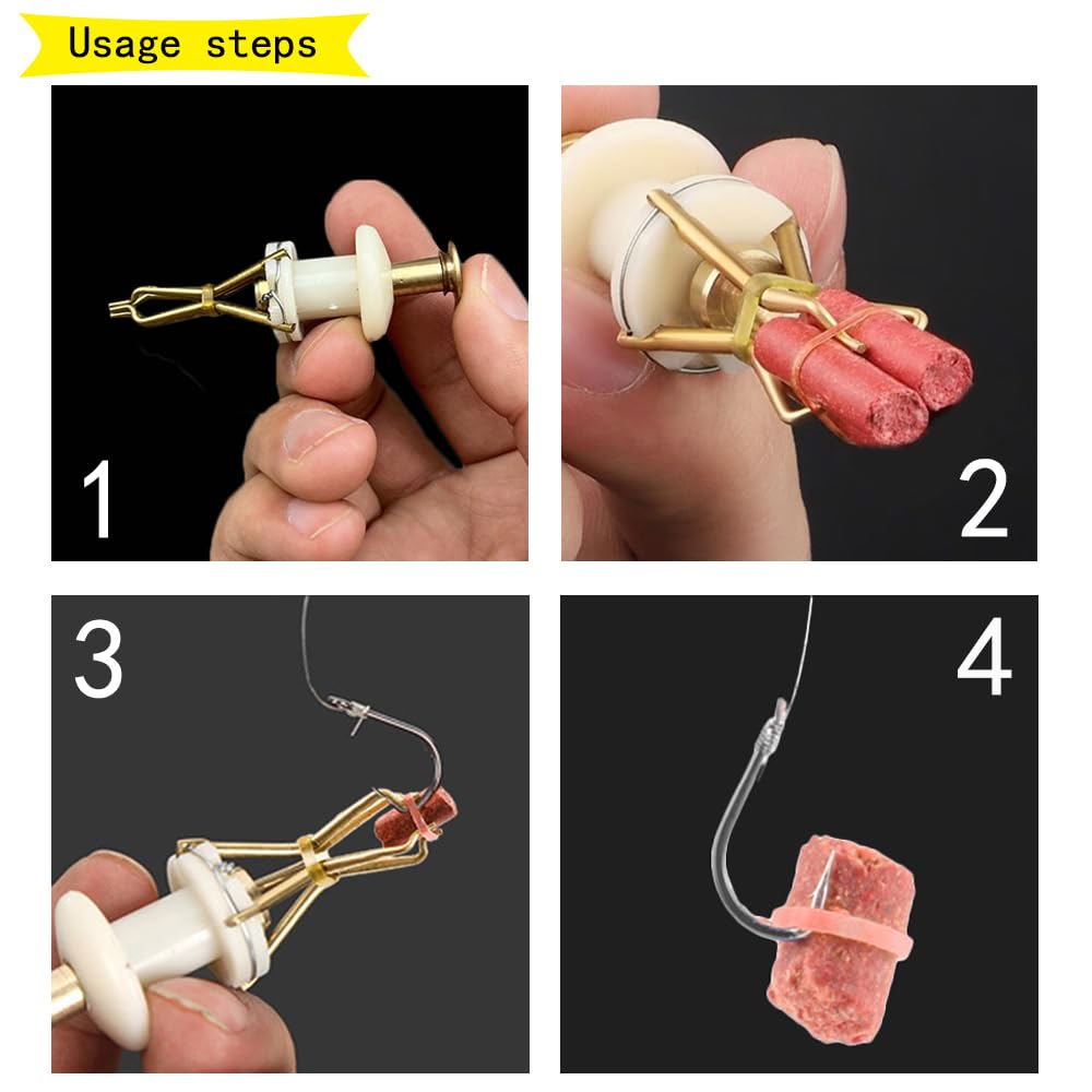 Pellet-Köder-Bands 2 Stück Köder Clip Micro Köder Ringe Elastische mit 300 Ringen Pelletband Köderbanderole Bänder für Karpfenangeln Pellet Köderbänder für Fixierung von Köder