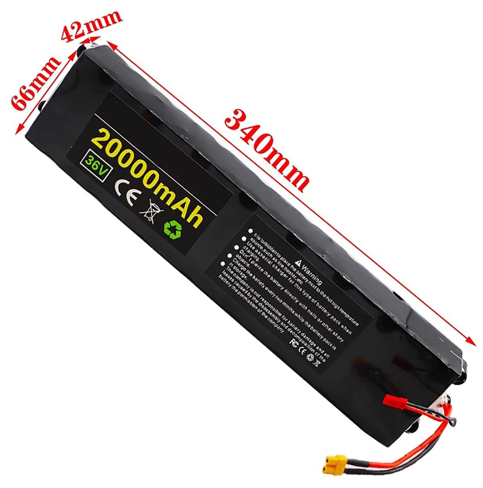 Batterie 36V 20AH pour Vélo Électrique Batterie Remplacement 36V 10S3P pour Scooter Électrique Batterie Haute Capacité avec Chargeur pour 50W-500W Moteur