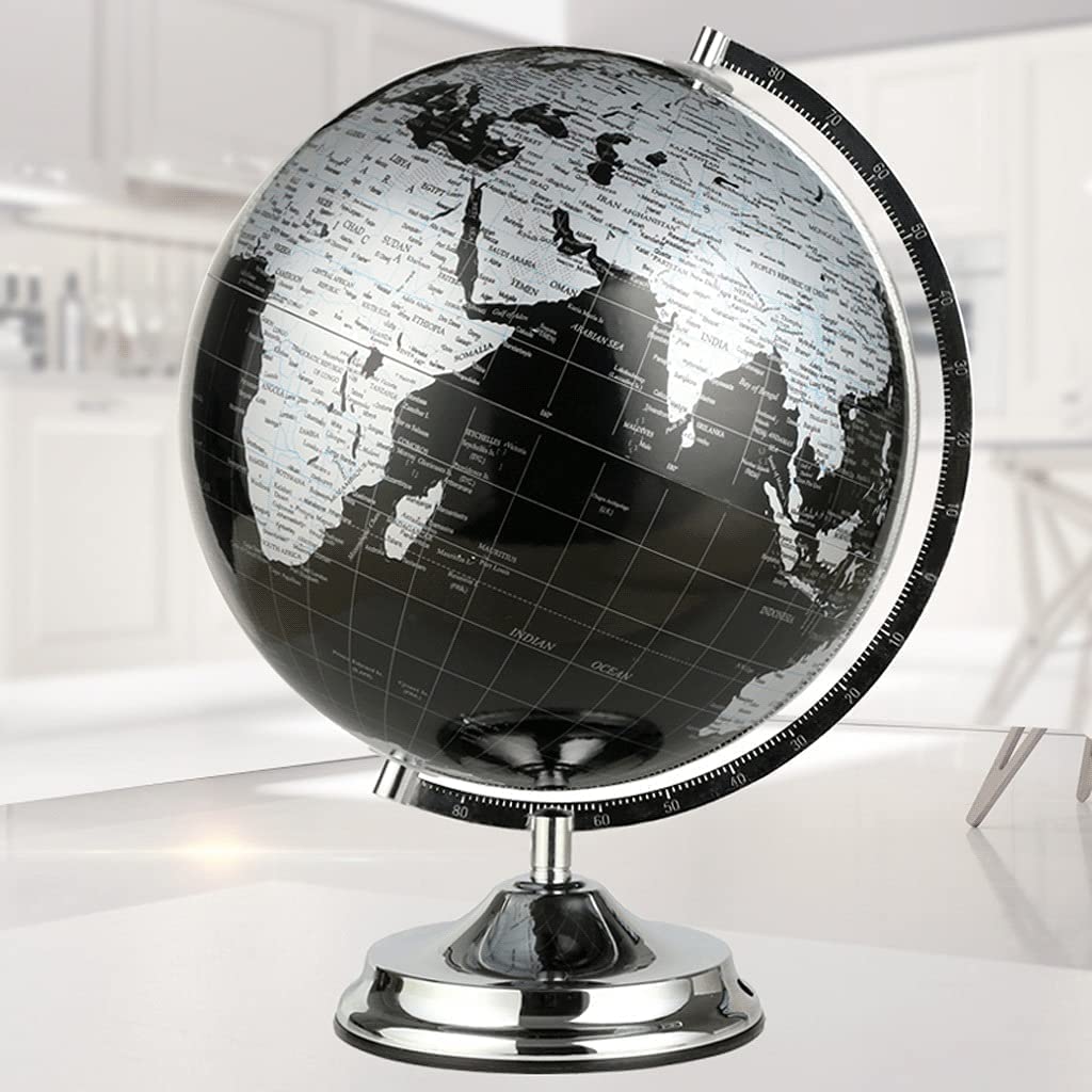 Deko-Globus Globe Manuelle 360 ​​° -Rotationskugeln mit Metallbasis Weltkugel für Schüler, die Lernen und Bildung, geografische Globen interessant