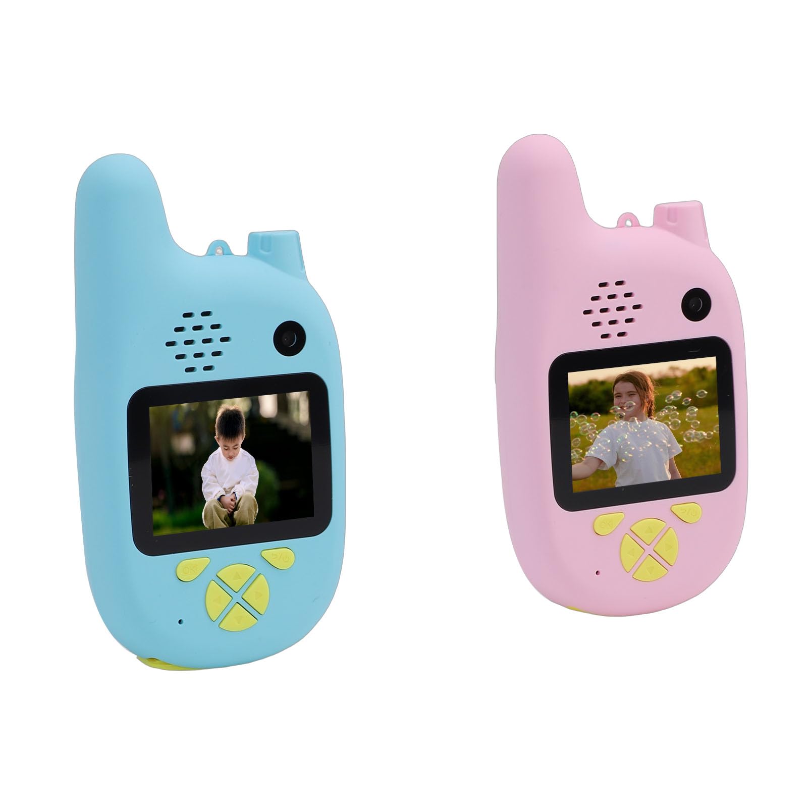 XUMIUZIY Talkie-walkie Vidéo pour Enfants, Lot de 2 Radios Bidirectionnelles Rechargeables, Interphone Vidéo à écran de 2 Pouces, Jouet pour Jeux Familiaux en Intérieur et en Extérieur,
