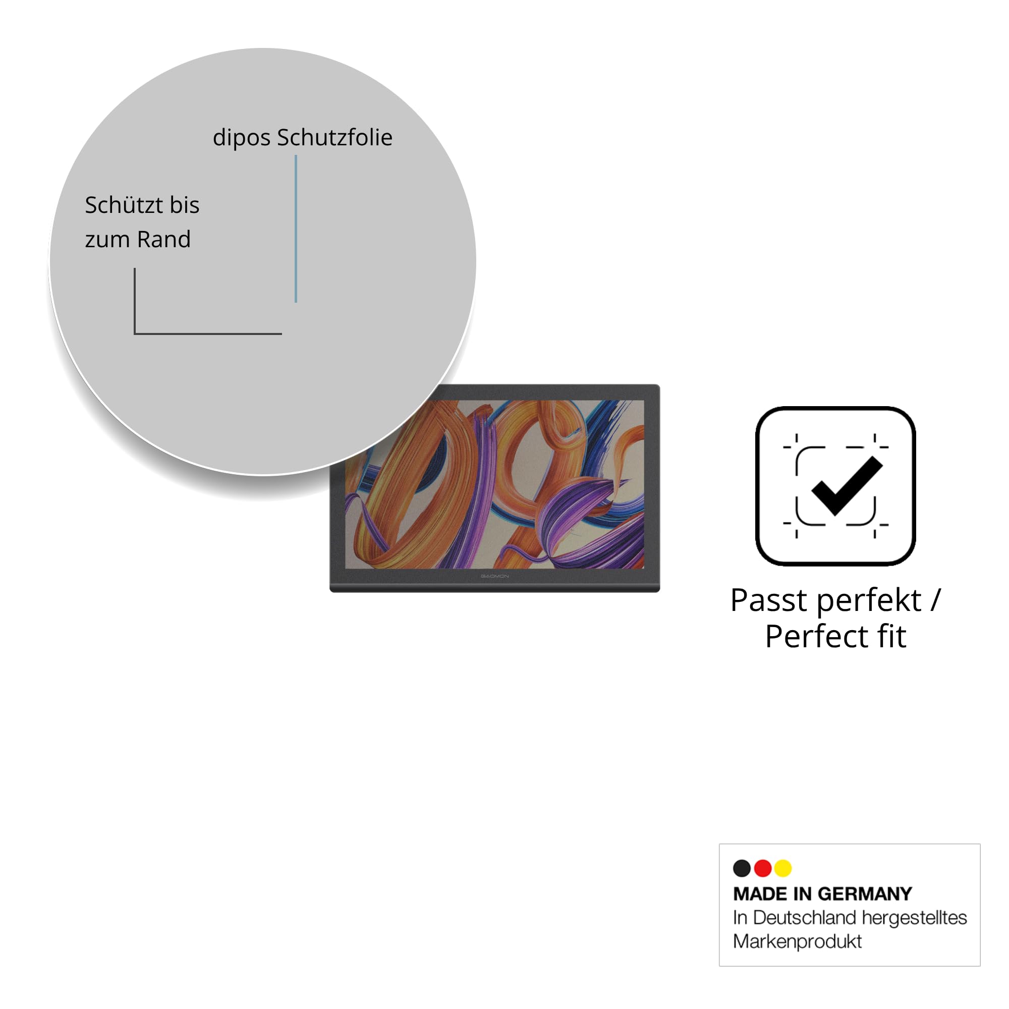 dipos Protector de Pantalla Antiespía para Gaomon Pro 19 | Película protectora mate, filtro de privacidad 4 vías, ajuste perfecto, antiarañazos, sin burbujas, autoadhesivo
