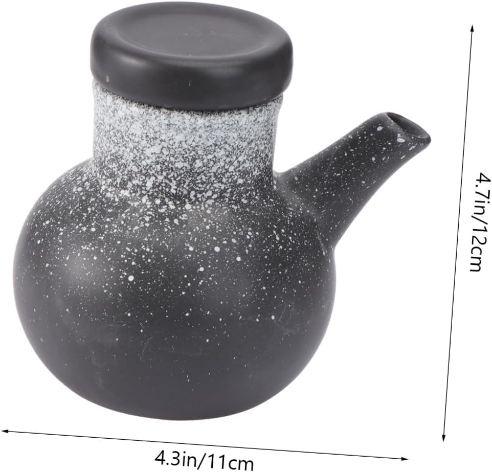 1pc Ceramic Seasoning Kettle for Sauce and Vinegar Storage Stylish Home Kitchen Condiment Pot Capacity for Cooking and Decorating