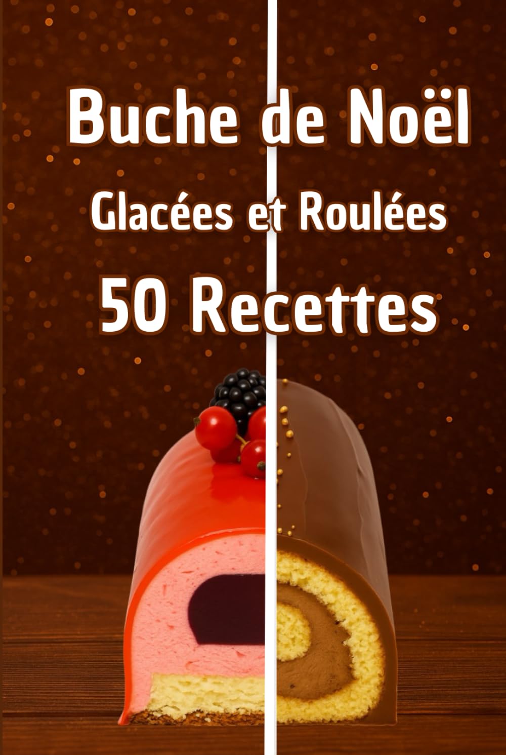 Buche de Noël: Glacée et Roulée, 50 recettes, Desserts de Noël, Dessert de fête, Recettes simples et généreuses