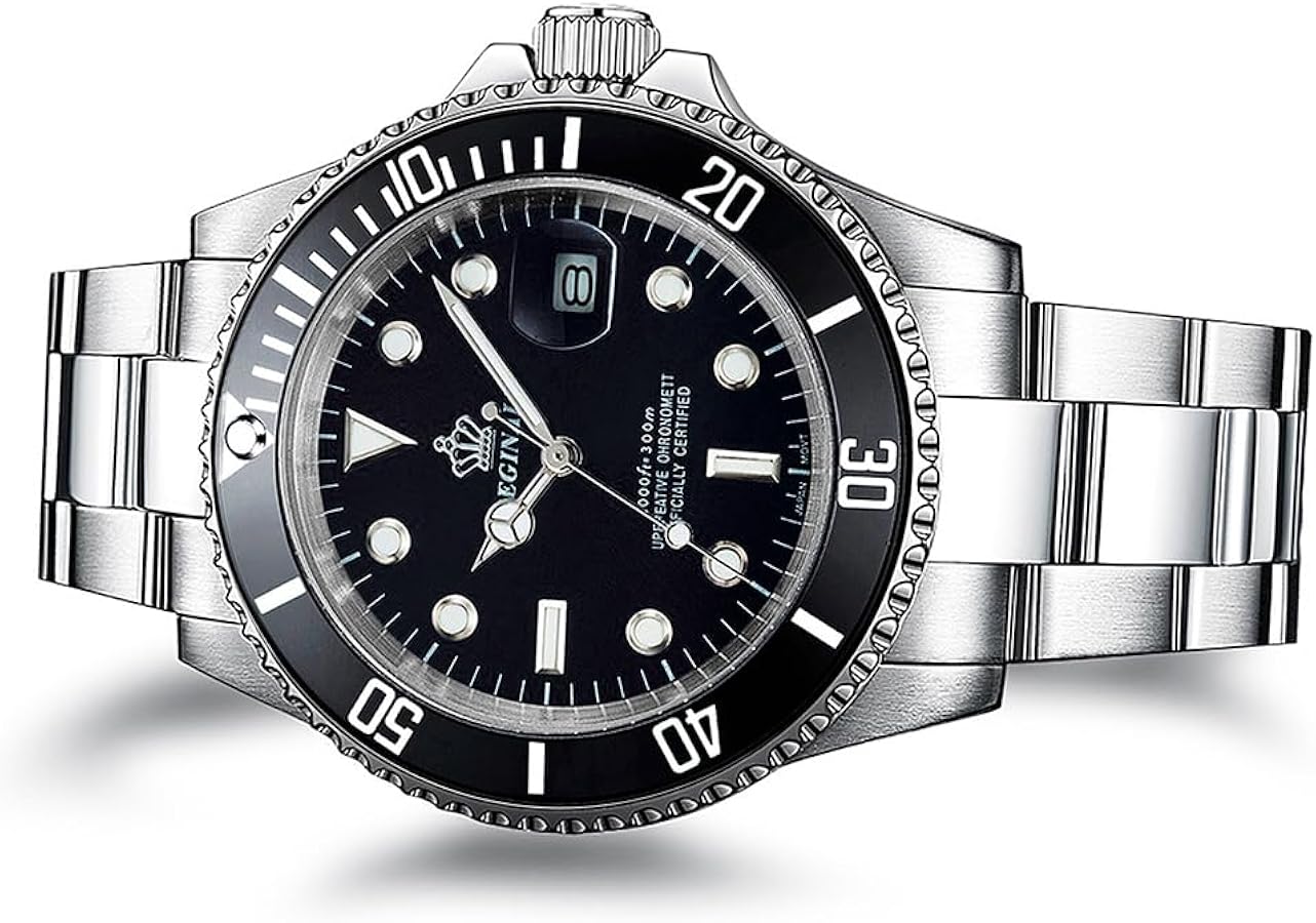 Amazon | Reginald メンズウォッチ 夜光クォーツ 回転ベゼル