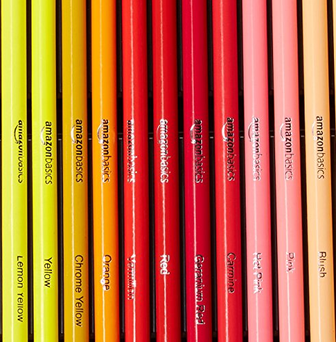 Amazon Basics Premium Colored Pencils, Soft Core, 48 Count Set, Multicolor - Thumbnail 4