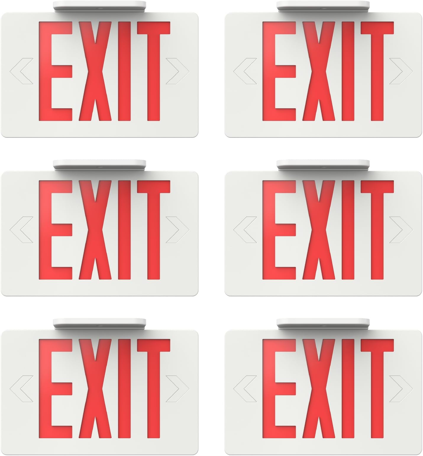 Ciata 6 Pack Led Emergency Exit Sign with Battery Backup