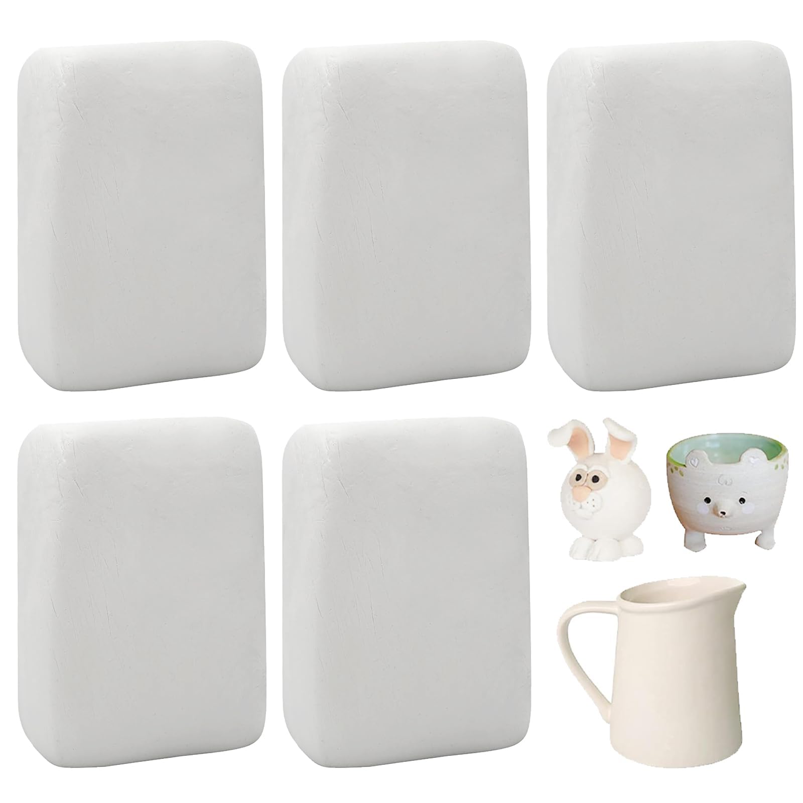 Natural Air Dry Clay, Modeling Clay White 5.5 lbs Total, Air-Hardening and  Non-Staining Clay for Sculpting and Crafts Projects – BigaMart, image size:1600x1600