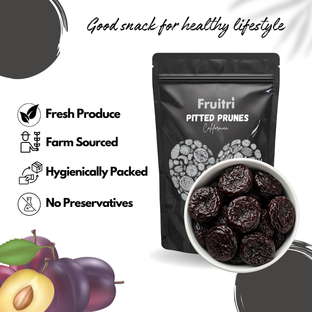 Fruitri Premium California Pitted Prunes 200g | Dried Plums | Naturally Sweet & Juicy | Rich in Fiber | Nutritious & Tasty Snack 1