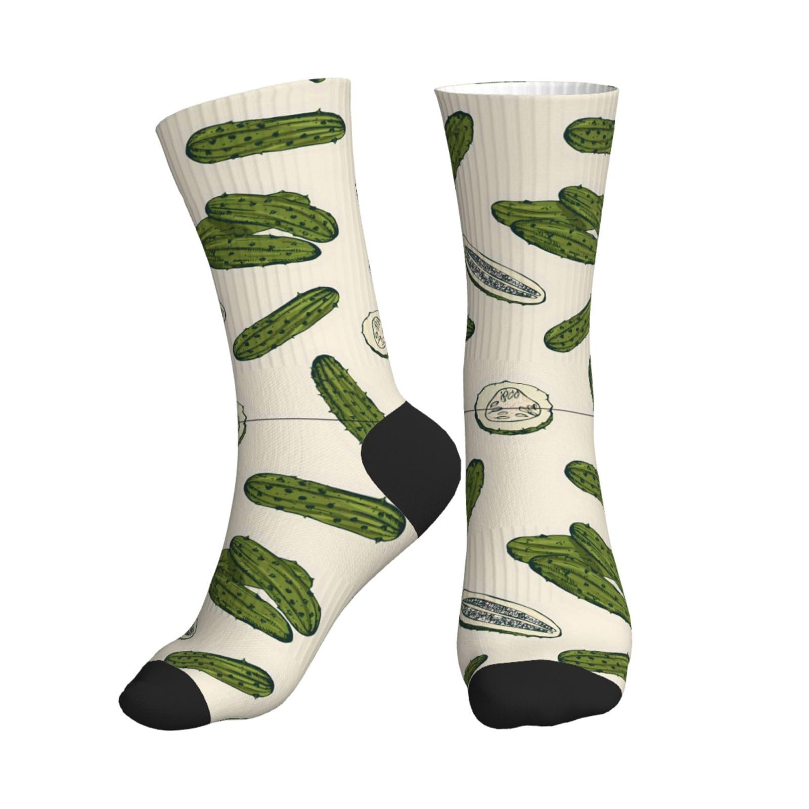 KWQDOZF Pickle Cucumber Socks Mid-Tube Sports Socks For Sports And Daily Wear for Women and Men