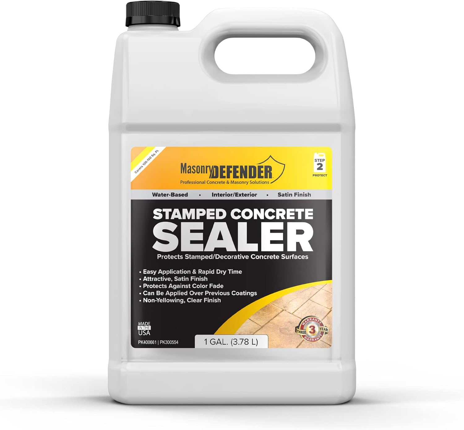 Stamped Concrete Sealer, 1 Gal Clear, WaterBased, SemiGloss Sealer