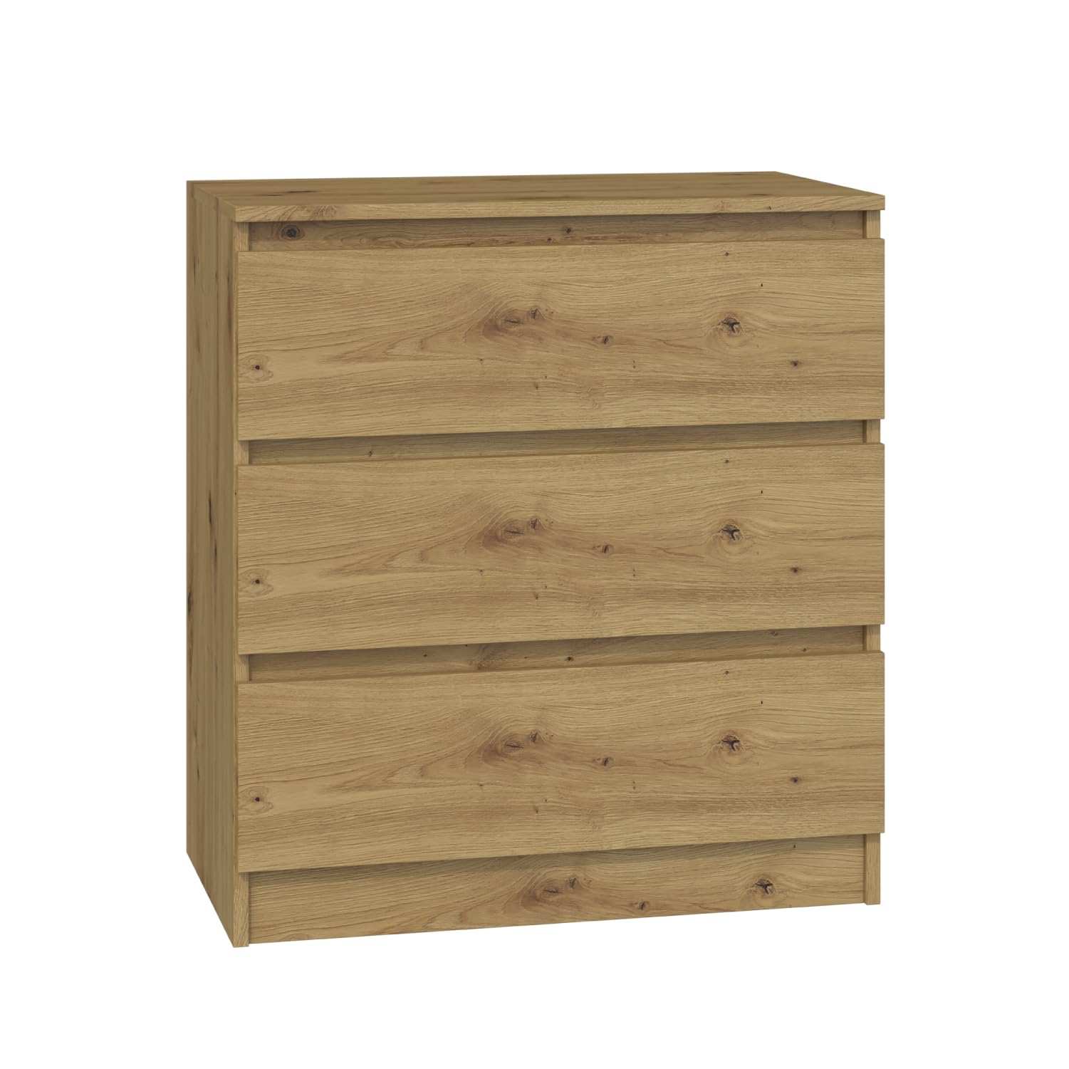 WHATSIZE ENTERPRISE – Moderna – Small Chest of Drawers – Contemporary 3 Drawer Bedside Table & Night Stand - Office, Lounge & Bedroom Furniture Storage Cabinet, Artisan