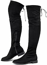 Greatonu Women's Over Knee High Boots Warm Winter Long Boot with Side Zipper Back Lace Fashion Thigh High Boots