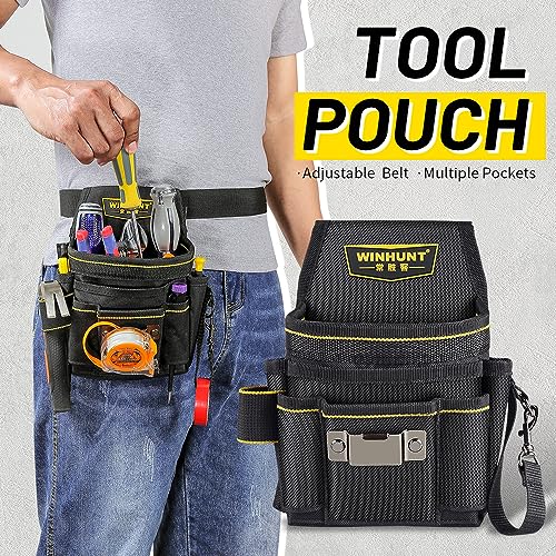 WINHUNT Tool Belt Pouch, Electrician Pouch 18 Pocket with Adjustable Nylon Belt 15x4x22cm Black (18 Pockets) 5 WINHUNT Tool Belt Pouch, Electrician Pouch 18 Pocket with Adjustable Nylon Belt 15x4x22cm Black (18 Pockets) - Image 5