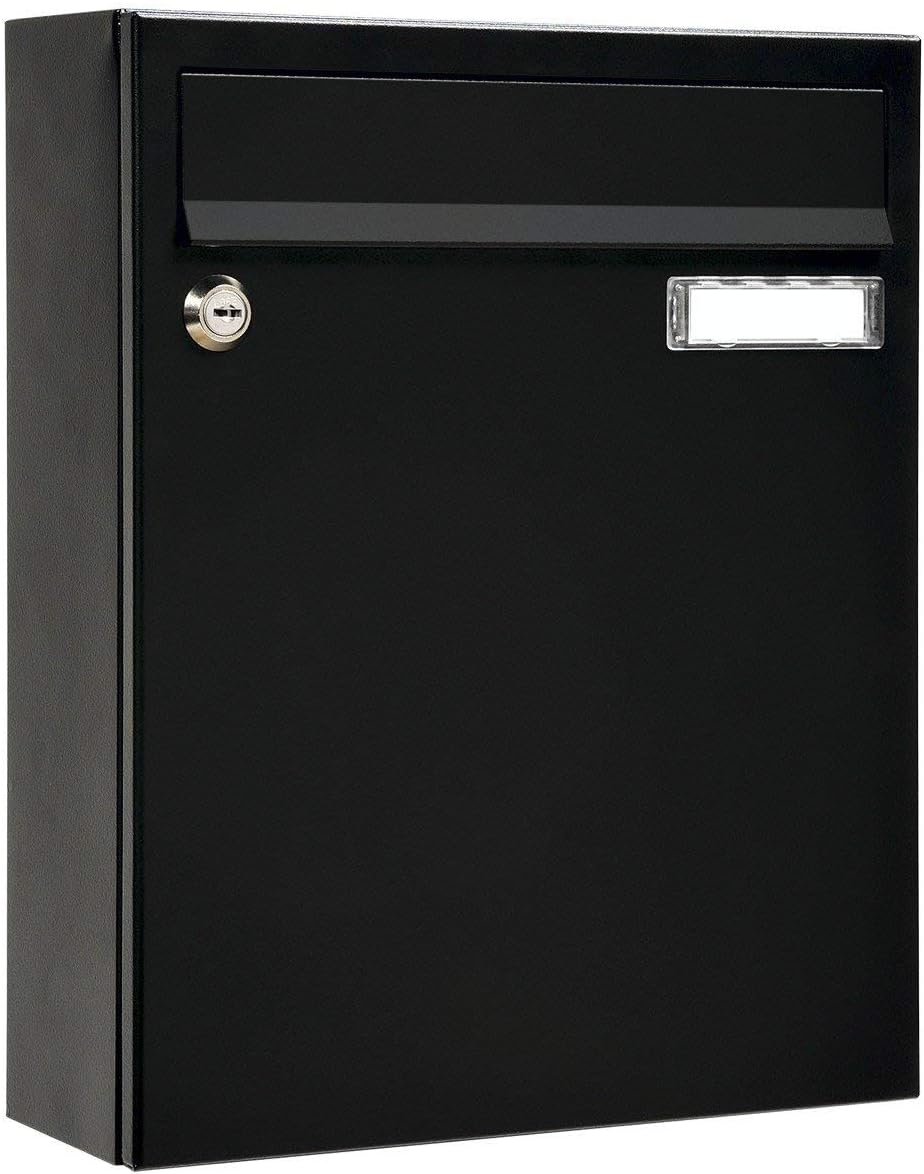 MEFA Sonate 133 133220 Letterbox with Name Plate Coated Steel 33 x 26 x 100 cm Black