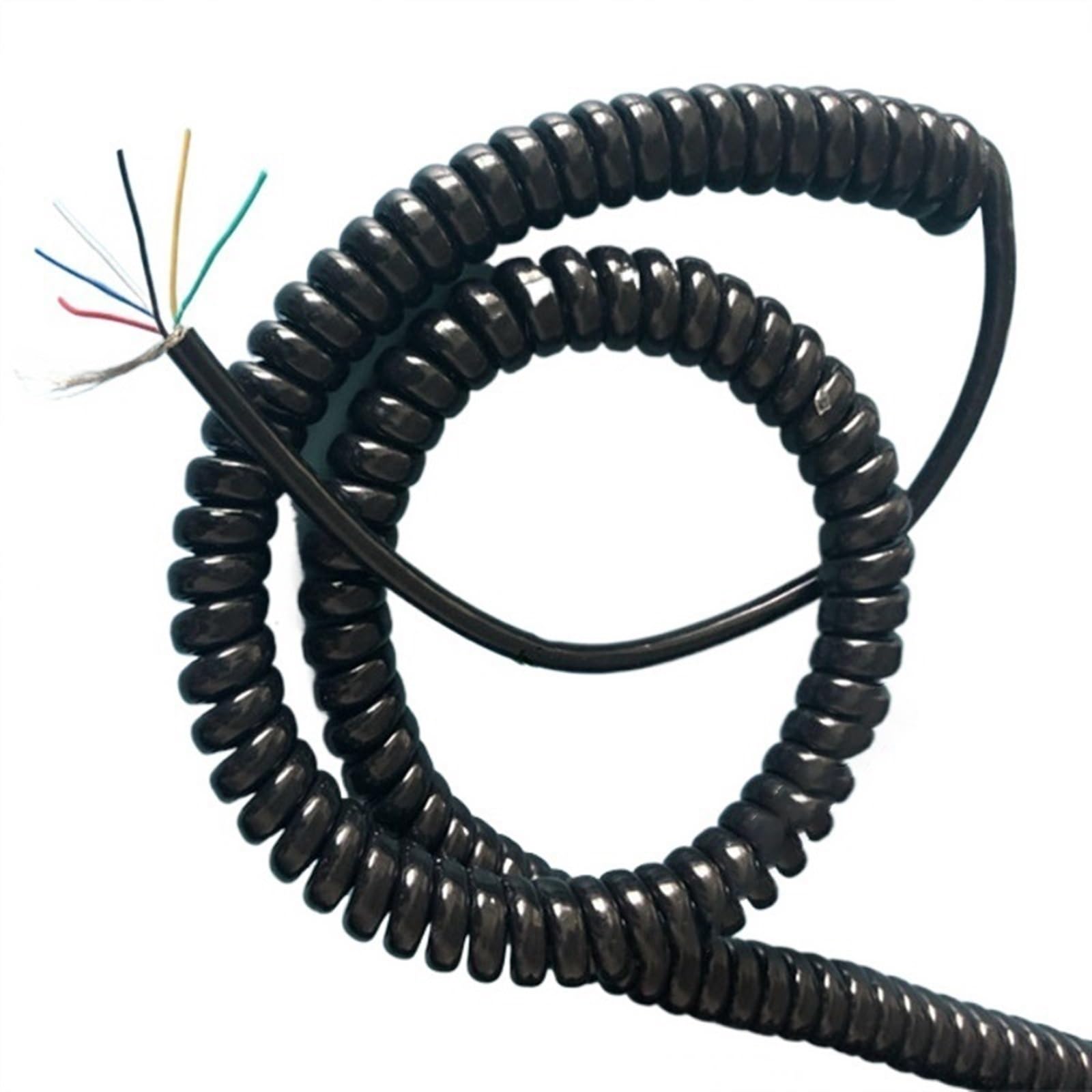 Nirnhyrur 6 Cores 22 Awg Electric Wire 6 Core 22Awg Spiral Telescopic Wire Shielded Cable Stretch 1 Meter 10 Meters 12 Matte Surface Spring(Stretch 6 Meter)