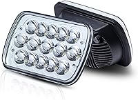 Vista 1 de Faros delanteros LED H6054 de 5 x 7 aprobados por DOT de haz sellado alto/bajo 7x6 H6052 6054 H5054 H6054LL 69822 faro rectangular cromado para XJ