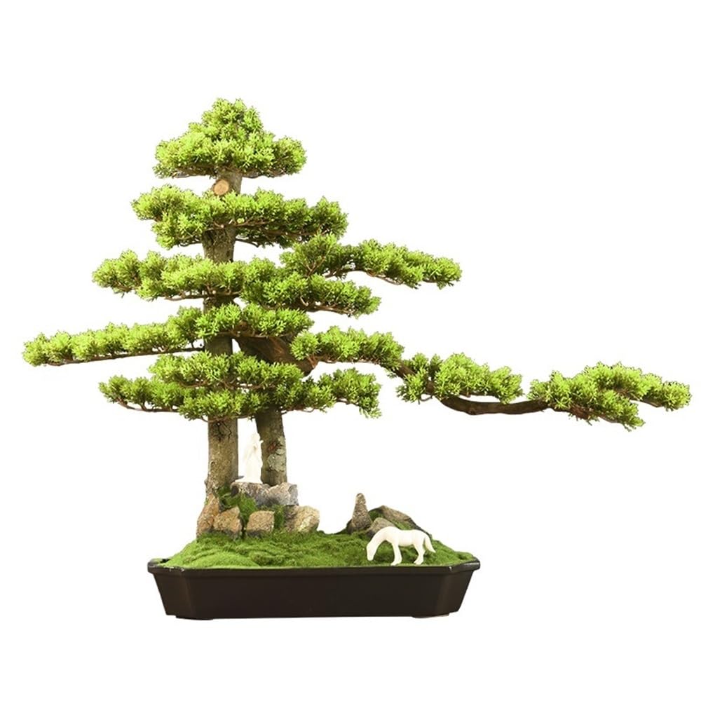 HCZKIUJY Bonsai Artificial Bonsai Tree Desktop Fake Plants For Bookshelf, Office Desk And Bathroom Room Decor Plant