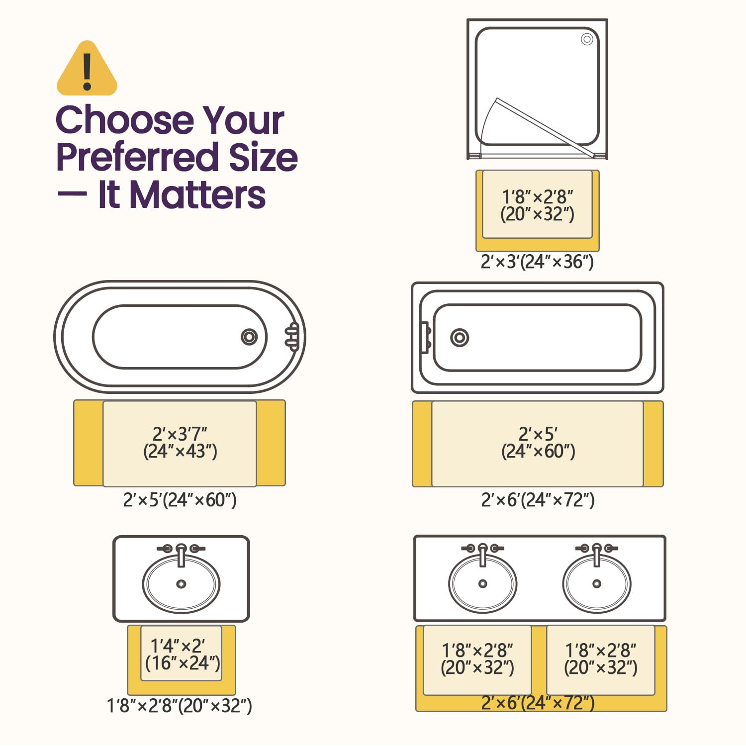 DEXI Bathroom Mat Rug, 50 x 80 cm Extra Soft Absorbent Premium Bath Mats, Non-Slip Comfortable Carpet for Tub, Shower Room, Machine Washable Quick Dry Floor Mat, White