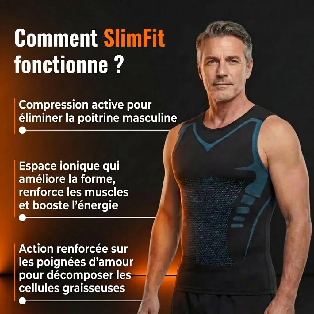 Camiseta Compresion/Camiseta Compresion Hombre Chaleco Reductor Hombre Iónica y Fibras Minerales para Moldeado y Postura