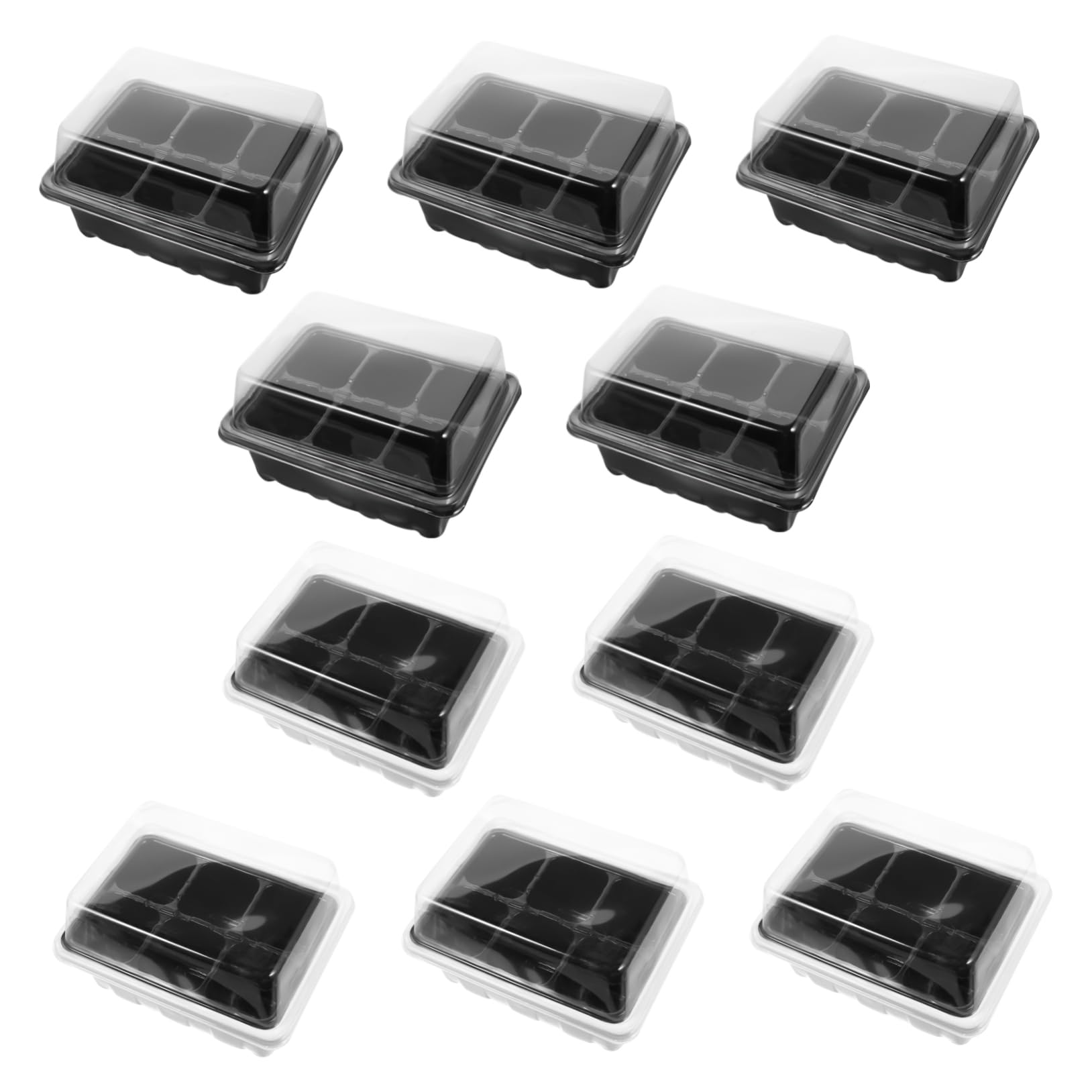 ibasenice 10sätze Schalen Garten Gewächshaus Starter Kit Zellschalen Für Setzlinge Keimschalen Mit Löchern Am Boden Transparentem Deckel Für Wärme Und Licht Zum Anbau Von Mini-grünpflanzen u