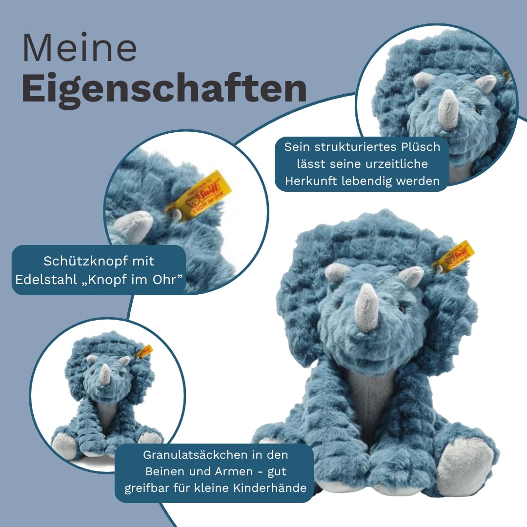 Amazon.com: Steiff Dixi Triceratops Dinosaur Plush Stuffed Animal