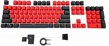 87/104 Key Doubleshot Red-Black PBT Backlit Keycap Caps for Cherry MX Gaming Mechanical Keyboard 87 Keys