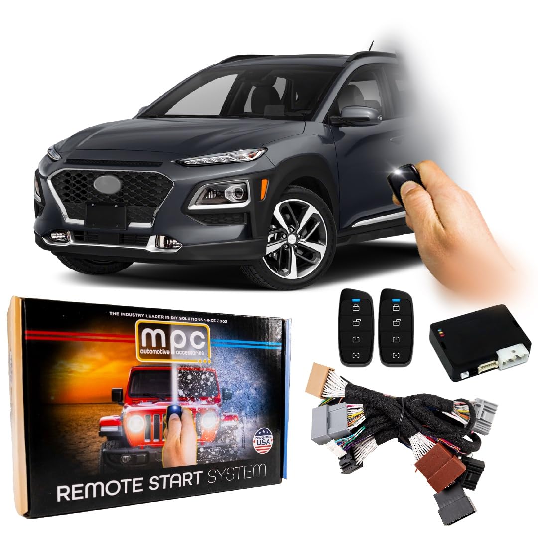 MPC Remote Start Kit Compatible with Hyundai Kona 2018-2021 || Plug and Play || 4-Button Long Range Remotes || USA Tech Support